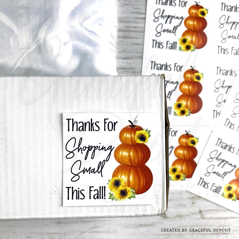 Thanks For Shopping Small This Fall - 2" (inches) (48ct.) Stickers - Picture 5 of 5